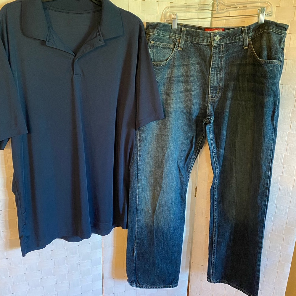 Outfit - Arizona Jeans 38/30 and a Blue Polo size 2XL
